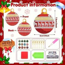 24 piezas Kit de Pintura de Diamantes, Adecuado para Adultos y Principiantes, Decoración del Hogar, Regalo de Arte DIY, Decoración Colgante Temática Navideña, Llavero - Conjuntos - Ver 6