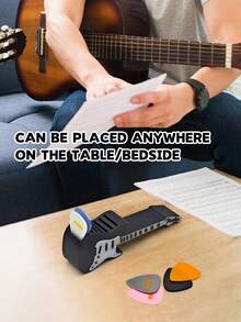 3D Printed Guitar-Shaped Guitar Pick Holder, Creative 3D Design, Can Store Guitar Picks, Musical Decorations, Creative Gifts, Party Decorations, Suitable For Back-To-School Season, Halloween, Christmas, Thanksgiving.