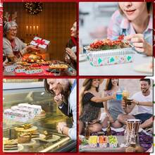 50/25 عبوة صواني كعك صغيرة صواني رغيف صغيرة مع أغطية وملاعق، صواني ألومنيوم مطلية بالقصدير سعة 6.8 أونصة، أكواب حلوى فردية حاويات للحفلات والنزهات