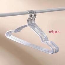 5/10/20pcs Non-Slip Rubber Coated Hangers With Grooved Design - Anti-Slip Hooks, Suitable For Home, Bathroom, Space-Saving Clothes Organizer (White) - Multicolor - View 10