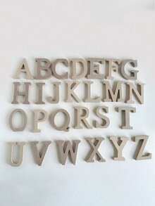 1 Peça Letra em Madeira Natural Inglesa Decoração Autônoma, Artesanato em Madeira para Casa, Escrivaninha, Casamento, Festa