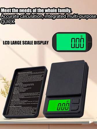 [Bestseller]1PC 1000g Professional Precision Electronic Scale - Kitchen Scale, Jewelry Scale, Coffee Scale, Portable And Easy-To-Store Pocket Scale. Made Of ABS Durable Material, With Non-Slip And Easy-To-Clean Scale Surface. One-Click Zeroing Function.