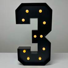 Señal luminosa de números del 0 al 9 de 3 pies de altura, números de mosaico negro con luces para decoraciones de cumpleaños, kit de números de cartón precutado de 3 pies de espuma DIY para decoración de graduación, aniversario y boda