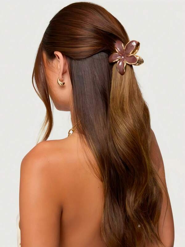 Flower Hair Clips, Flower Hair Accessories, Coiled Hair And Ponytail Clips, And Hair Claw For Women's Back Zipper Hair Accessories Fall Claw Clips Autumn Hair Clutch Winter Accessories