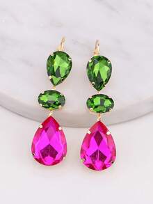 1 Đôi bông tai dài đính đá Rhinestone hàn hợp kim đồng thủ công cho nữ - phong cách 1 - Xem 12