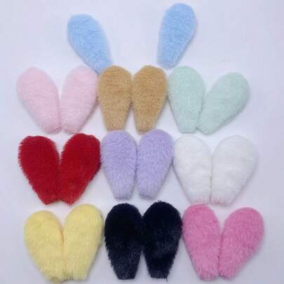 14pcs Double-Sided Cute Plush Rabbit Ears DIY Children's Hair Clip Headgear Headband Accessories Headband Accessories