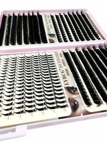 568/60pcs High Capacity Eyelash Extension Kit, 8D Super Fluffy & Soft Comfortable High Quality DIY Eyelash Clusters, Russian Eyelash Extension Set, Pointed Tip Eyelashes, Single Strand 3D Thick Eyelash Clusters, D Curl Eyelash Cluster Set, 10-18MM DIY Eyelash Extension, 4 Styles Eyelash Clusters, Pointed Tip Eyelashes, Single Strand Eyelash Clusters - D+ - 查看 5