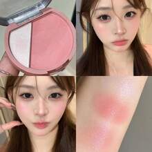 闪耀高光腮红盘，质地细腻，持久，防水，防汗，低饱和度哑光轮廓，多功能女性彩妆，疯狂妆容，美妆创作，学校，旅行，婚礼，角色扮演，情人节，万圣节，圣诞节 - 彩色 - 查看 6