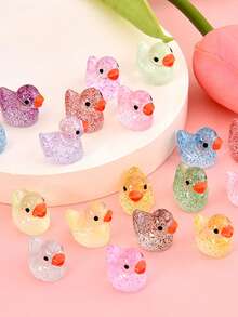 10/20/30/50/100/1000 件迷你鸭子雕像，树脂微型鸭子，塑料小鸭子，适用于娃娃屋、仙女花园、水族馆装饰、圣诞节/万圣节/节日礼物