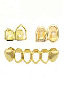 1 szt./zestaw Unikalne, puste, cyrkonowe grille na zęby, zawiera 4 otwory na 6 zębów, akcesoria do biżuterii w stylu hip-hop, odpowiednie do cosplayu, na scenę, festiwale, prezenty, w zestawie z formą dentystyczną. 1 zestaw Unikalne, puste, cyrkonowe grille na zęby, zawiera 4 otwory na 6 zębów, akcesoria do biżuterii w stylu hip-hop, odpowiednie do cosplayu, na scenę, festiwale, prezenty, w zestawie z formą dentystyczną.