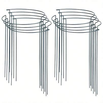 Supernic 8/10X Round Metal Plant Supports Stake For Peonies Hydrangea Strong Metal Garden