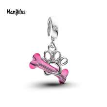 Manyilus 1 Stück Original 925 Sterling Silber Anhänger Perlen: Liebespfeil, Roter Diamant Blumenstrauß, Rosa Emaille Bass Gitarre, Pfanne mit Messer und Gabel, Katzenpfoten Knochen Stab, Rosa Herz mit Flügeln, Bunte Färbepinsel, Stern mit goldenem rundem Diamant Spirale