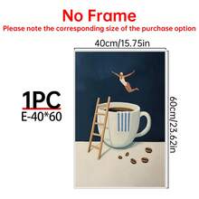 1 张咖啡潜水员海报印刷品、早安咖啡海报、咖啡爱好者礼物、咖啡站墙壁艺术、厨房墙壁艺术 - 可选框架、极简主义家居墙壁艺术、礼物、有趣和创意的家居墙壁装饰、卧室、客厅、厨房、浴室、咖啡厅、宿舍墙壁艺术帆布海报 - 1pc - 查看 35