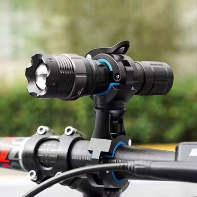 360° Rotatable Bicycle Light Holder, Night Riding Flashlight Bracket, Front Light Fixed Holder, Quick Release Rotatable Clip, Lamp Flashlight Mounting Bracket, Universal Cycling Accessory Holder
