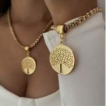 Women's Necklace And Bracelet Set 18K Gold Plated With Tree Of Life Pendant, Elegant And Timeless Style - 金色 - 查看 5