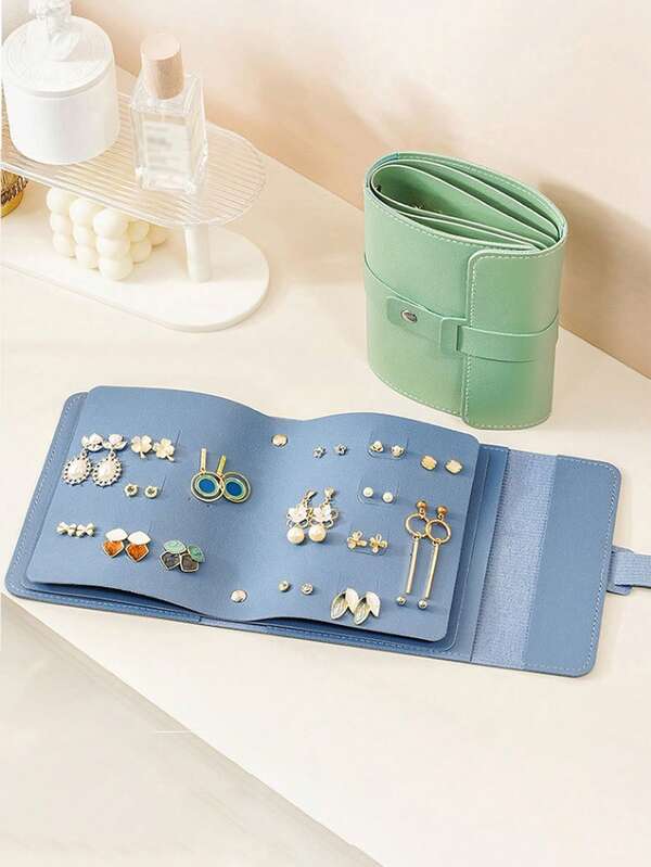 1 Piece Portable Multifunctional Small Jewelry Roll Bag, Earring Earring Necklace Storage Bag, Portable Small Accessories Storage, Earring Stand Storage Box, Jewelry Storage Box, Portable Earring Stand, Compact Multifunctional Jewelry Roll Bag, Earring, Necklace Storage Bag, Portable Accessories Rack