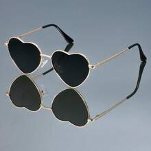 New Vintage Heart Y2K Fashion Glasses For Women And Men Simple Cute  Irregular Fashion Decorative Glasses - 紅色 - 查看 3