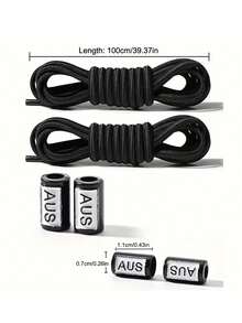 1 Paar elastische Schnürsenkel, schwarz & weiß, bequem, leicht zu tragende verstellbare Schnürsenkel, geeignet für Herren, passend für Laufen, Wandern und den täglichen Gebrauch