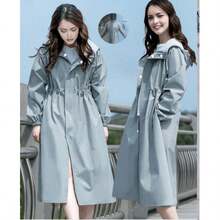 1pc Fashion, Breathable, Adult Waterproof Long Raincoat, Raincoat Hooded Outdoor Hiking Travel Fishing Thickened Drawstring Slim Fitted Rain Poncho, Waterproof & Rainproof Lightweight Hooded Rain Coat,