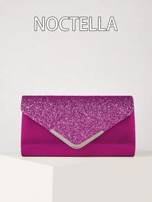 Noctella Bolso de embrague elegante y exquisito, bolso de hombro con decoración de lentejuelas elegante color rojo rosa, bolso sobre, bolso de noche para mujer, adecuado para fiestas, bodas, cenas y banquetes de mujeres. Muy adecuado para fiestas, bodas, bailes, cenas y banquetes. Es el mejor regalo para mujeres.