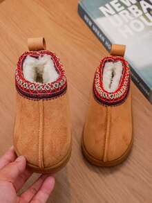 1 Pair Kids' Low-Cut Fashionable Anti-Slip Thick Snow Boots For Winter