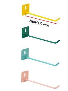 6pcs Hook Round Hole Hook Rack DIY Accessories Color Wall Hook U-Shaped Pendant Black