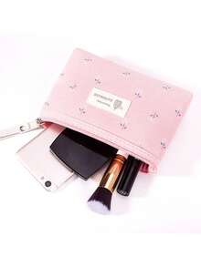 1 szt. Wodoodporna kosmetyczka, woreczek do przechowywania z kwiatowym nadrukiem, kosmetyczka podróżna, kosmetyczka, śliczna kosmetyczka, kosmetyczka podróżna, kosmetyczka, torba do przechowywania kosmetyków, duża pojemność, przenośna torba do przechowywania, mała kosmetyczka na prezent dla kobiet, torba do przechowywania, kosmetyczka podróżna, kosmetyczka