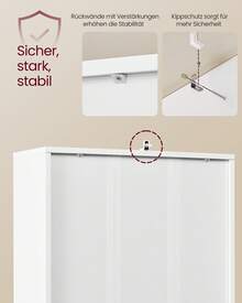 Custos Collection - Bücherregal, 6-stöckiges hohes Regal, Standregal mit Türen, offenes Aufbewahrungsregal, 24 x 60 x 175 cm, für Wohnzimmer, Homeoffice, Esszimmer