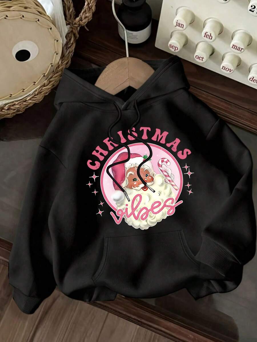 Chaqueta con Capucha para Mujer - Sudadera Gráfica de Amante del Navidad y Cumpleaños, Bolsillo Frontal, Cómoda y Acolchada para Uso Diario y Festivo, Lavable a Máquina, Ropa de Invierno y Otoño, Diseño Festivo, Corte Casual, Ajuste Cómodo, Elasticidad Media - Oscuro - Ver 1