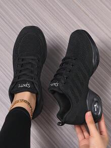 Women's Dance Shoes, Soft Bottom, Breathable Mesh, Suitable For All Seasons, Fitness, Square Dance, Modern Dance - Black - View 2