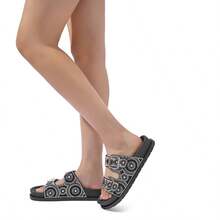 Women's Sandal Papete New Rhinestones With Adjustable Buckle Birken Meijile Original - 黑色 - 查看 7
