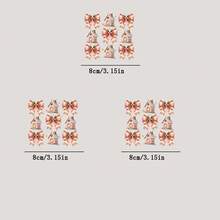 1pc/2pcs/3pcs Christmas Pink House Bow Heat Transfer Stickers, Gold Foil Stickers, Heat Transfer Decals For Hoodies, Pillows, T-Shirts, Backpacks, Jeans, DIY Canvas Bags, Fabric Decorations, Holiday Stickers, Holiday Accents, Glossy Finish, Long-Lasting Adhesive, Apparel Embellishments, Fashion Customization, Gift Making