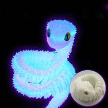 30cm Realistic Jointed Snake Toy – Glow In The Dark Flexible 3D Printed Viper Figure, Fun Prank Or Party Gift