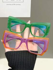 3pcs Cute PC (Polycarbonate) Women's Cat Eye Optical Glasses Frame, European & American Y2K Style For Party, Gathering, Street Snap