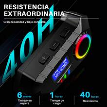 Motorcycle Helmet Bluetooth Headset Cycling Music Headset Waterproof Wireless Headset - Negro-Duro - Ver 3