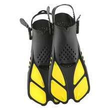 Aletas de natación con talón abierto y correa ajustable, aletas de natación portátiles y cortas adecuadas para esnórquel, buceo y natación, para adultos hombres y mujeres - Multicolor - Ver 21