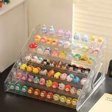 1pc 7-Tier Clear Acrylic Display Stand - Suitable For Diecast Toy Cars, Nail Polish, Collectibles, Mini Figurines, Office Supplies And Cosmetics, Easy To Assemble, Durable Plastic Organizer