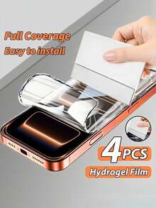 4 Miếng Dán Màn Hình Hydrogel Phủ Toàn Bộ Tương Thích Với iPhone 17 Pro Max Air 16 16e 15 14 13 12 11 Pro Max Plus Miếng Dán Màn Hình Tương Thích Với iPhone X Xs Max XR Không phải Kính - 4 CHIẾC - Xem 1