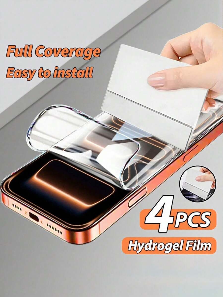 4 Miếng Dán Màn Hình Hydrogel Phủ Toàn Bộ Tương Thích Với iPhone 17 Pro Max Air 16 16e 15 14 13 12 11 Pro Max Plus Miếng Dán Màn Hình Tương Thích Với iPhone X Xs Max XR Không phải Kính - 4 CHIẾC - Xem 1