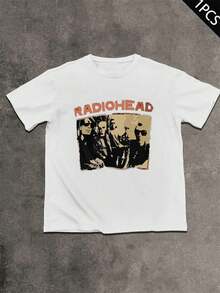 Band Music Tee , Men's 220gsm New Summer Casual Crew Neck Pure Cotton Short-Sleeved T-Shirt(1 PC)