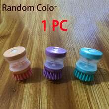 1/2/4 PCS Kitchen Pot Cleaning Brush, Portable Household Dish Washing Brush, Pressure-Type Liquid Dish Washing Brush, Small Kitchen Pot Brush, Home/Outdoor Camping Picnic Cleaning Tool, Outdoor Kitchenware, Outdoor Equipment