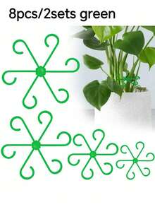 4 Packs Of Durable Plant Support Clips: Sturdy Stem Clamps For Climbing Plants - Plastic Material Sturdy Stem Clamps For Climbing Plants - Plastic Material,Or Indoor Climbing Plants, Plant Supports - Green - View 8
