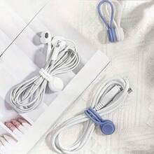 10/5/1pc Second Generation Upgraded Silicone Magnet Cable Winder Creative Headset Style Cable Organizer No-Drop Magnet Cable Winder, Magnetic Coil Suitable For Headphones And Data Cables, Cable Management Storage Accessories, Ideal Christmas Gift For Friends