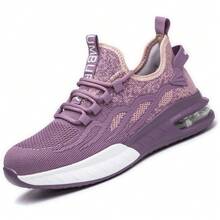 UMBURLLY Women's Steel Toe Shoes With Anti-Smashing Feature, Air Cushioned Sole And Breathable Fabric Upper In Light Purple For Work - Mauve Purple - View 16