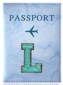 Huse de pașaport din piele PU cu litere Cheille Air Plan pentru adolescenți, accesorii de călătorie, suport pentru pașaport, husă pentru pașaport cu litere inițiale marmorate la modă, husă pentru pașaport pentru bărbați și femei, husă de călătorie portabilă cu card bancar, pașaport de afaceri, portofel din PU, pentru călătorii, zbor, înapoi la școală