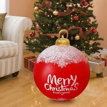 Inflatable Christmas Ball 60CM Large Outdoor Christmas Inflatable Ball Giant Blow Up Ball Decorations Reusable Santa Snowman Inflatables Ball Decorations For Xmas Yard Garden Decor - Multicolor - View 2