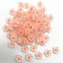 100颗/包 12毫米亚克力透明磨砂花珠串珠小雏菊彩色手链头饰手机链DIY散珠