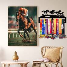 1pc Equestrian Competition Medal Display Rack, Metal Wall Decor Storage Rack, Athlete Gift