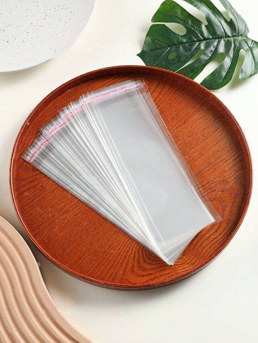 100pcs/200pcs Transparent 3.15*9.84 Inch Gift Packaging Bags, Suitable For Party, Birthday, Valentine's Day, Holiday Packaging, Pouches