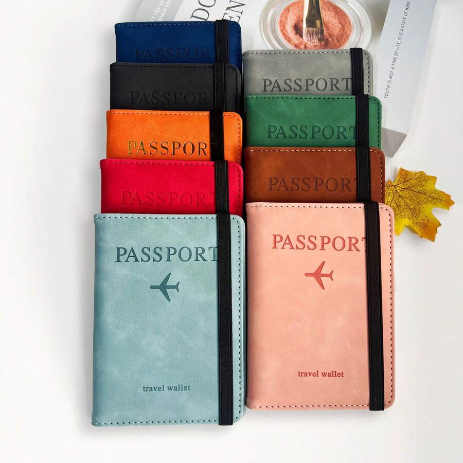 1 Piece Of PU Leather Passport Bag, An RFID Multi - Card Slot And Multi - Function Passport Document Cover. There Are 3 Colors Of Blue, Pink And Black To Choose From. It Symbolizes The Convenient And Orderly Travel, The And Reliable Document Management, And The Fashionable And Practical Design.